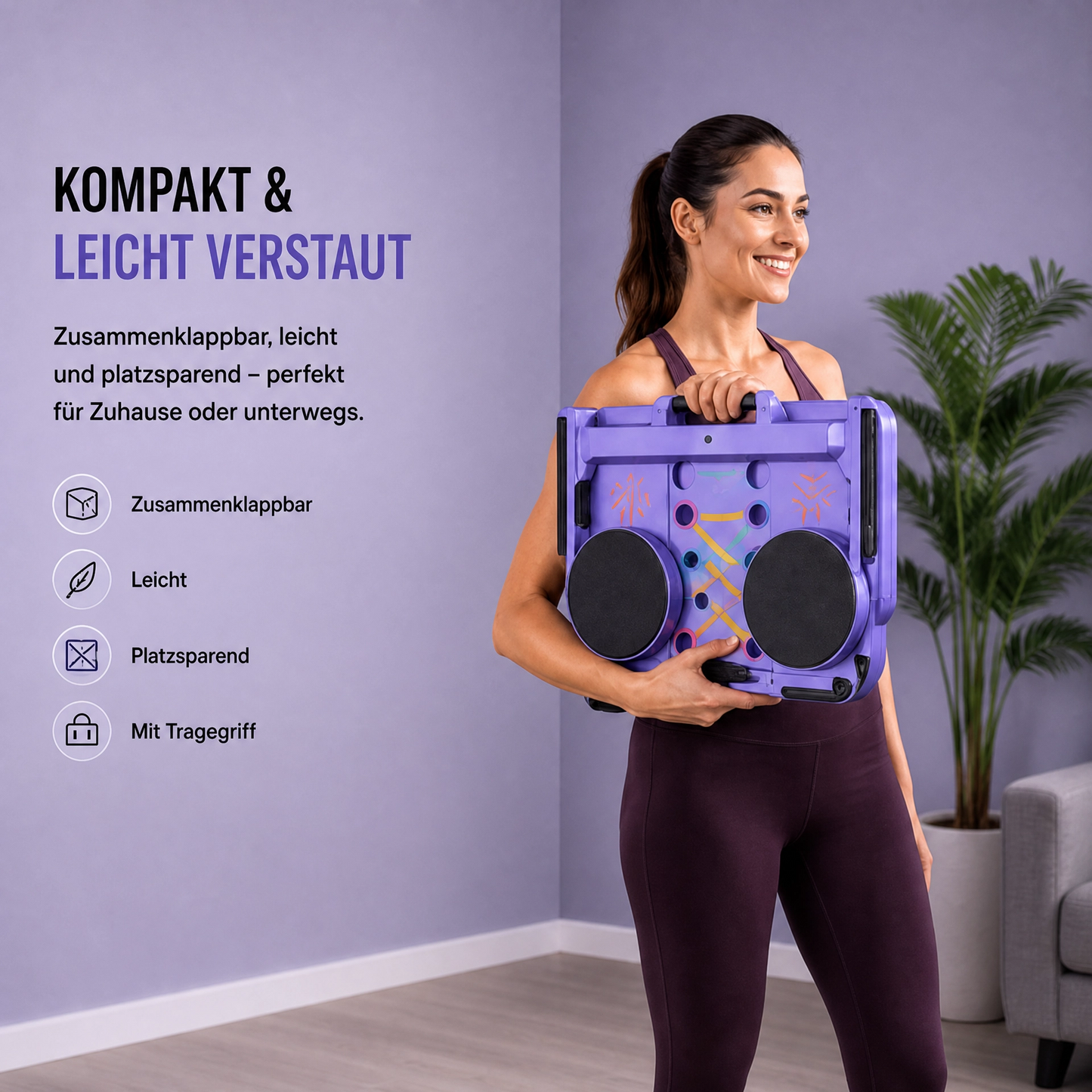 FitLuna Pilates-Bord zusammengeklappt