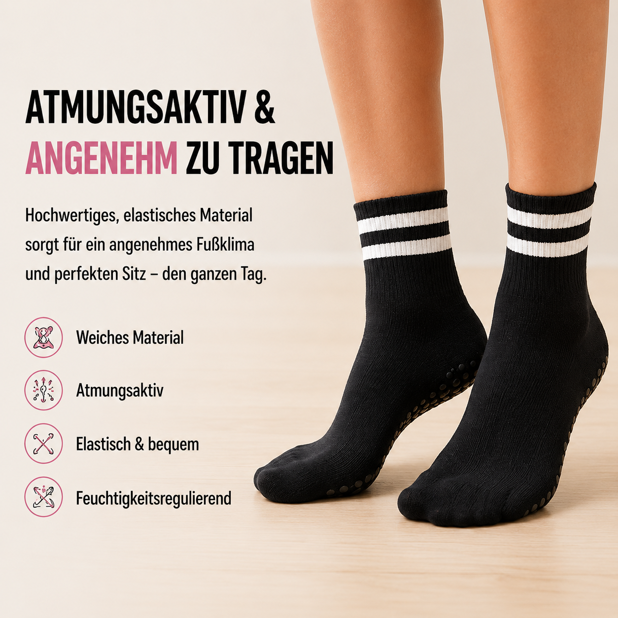 FitLuna Pilates-Socken, Ansicht 3