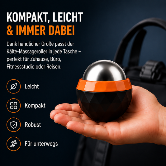 FitLuna Wärme-Kälte-Massageball – Edelstahlkugel für Muskelentspannung