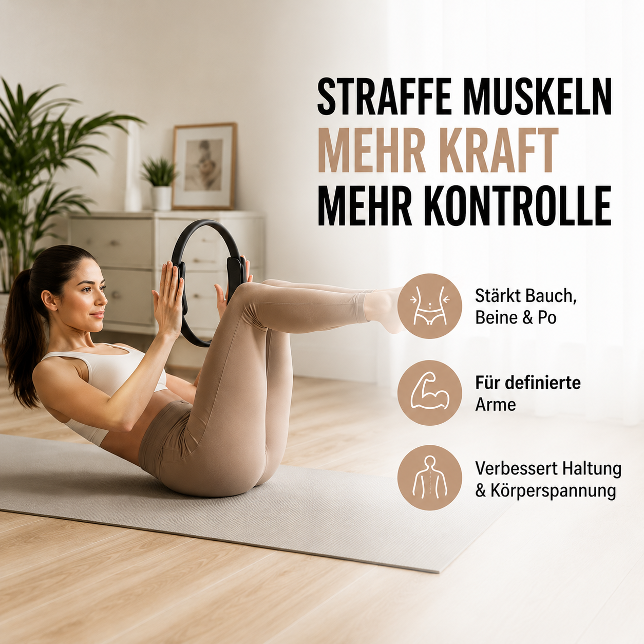 FitLuna Pilates-Ring in Rosa, Ansicht 2