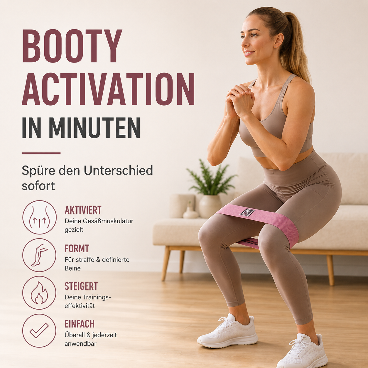 FitLuna Dehnungsbänder – Widerstandsband-Set für Hüfte und Gesäß