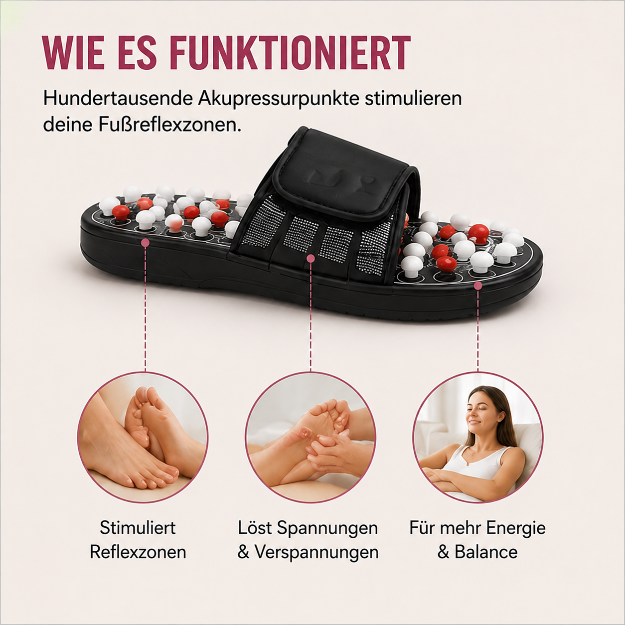 FitLuna Jade Fußmassage-Pantoffeln, Ansicht 4