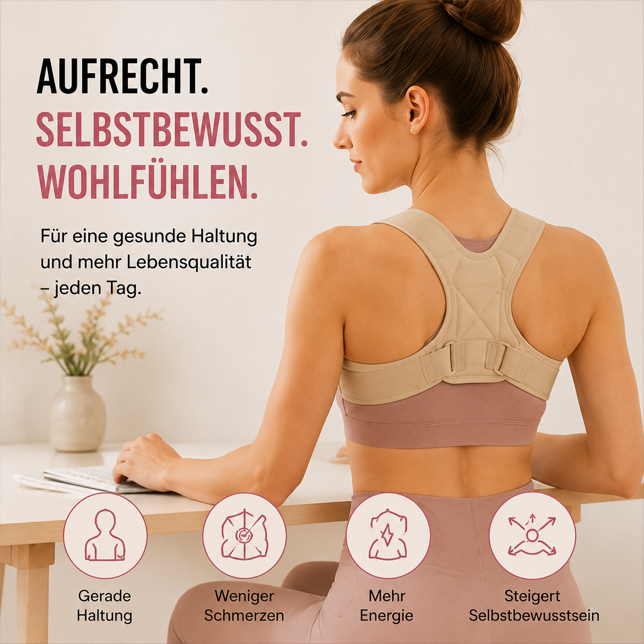 FitLuna Haltungskorrektur – verstellbarer Rückengurt