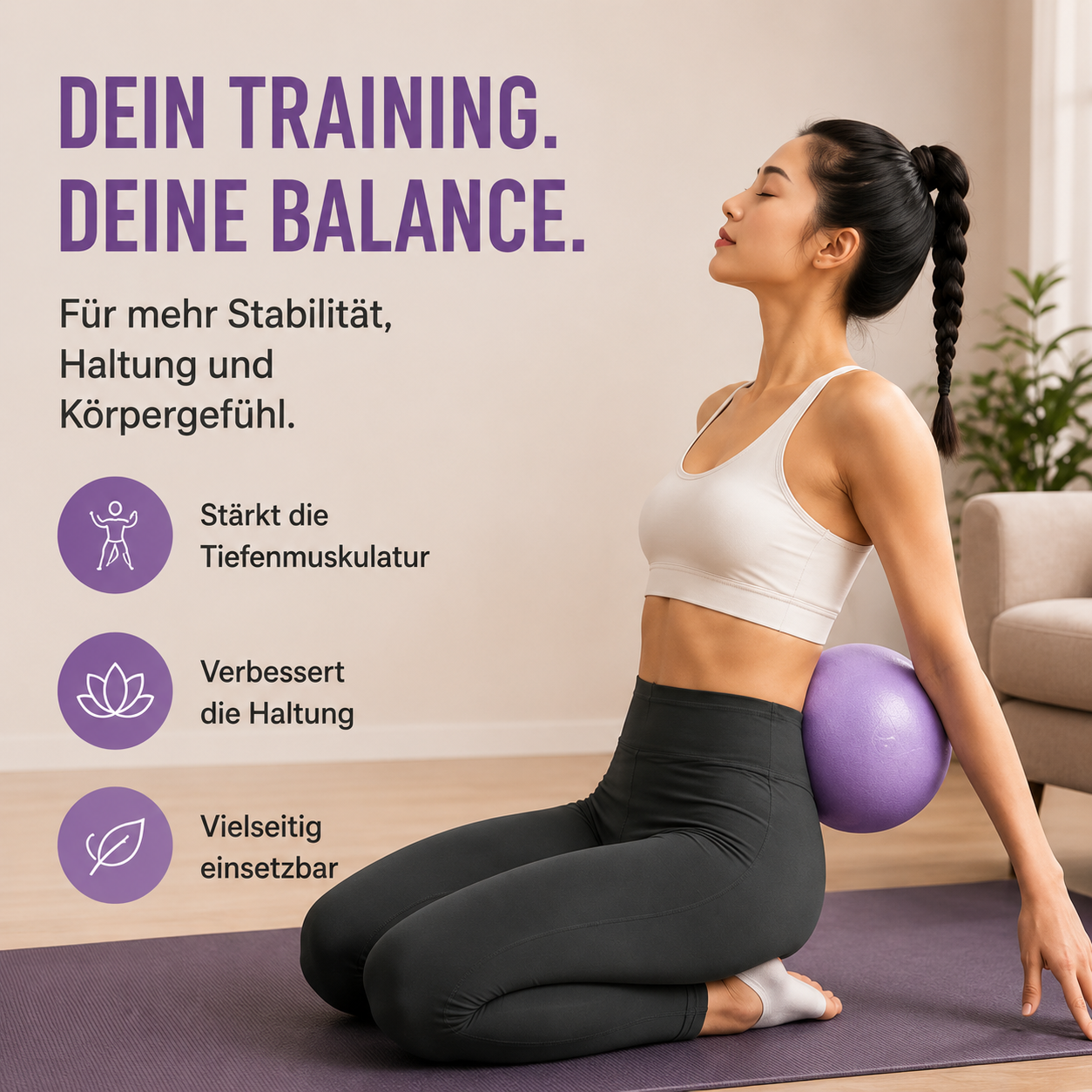 FitLuna Pilates-Ball – Trainingsball für Yoga und Pilates