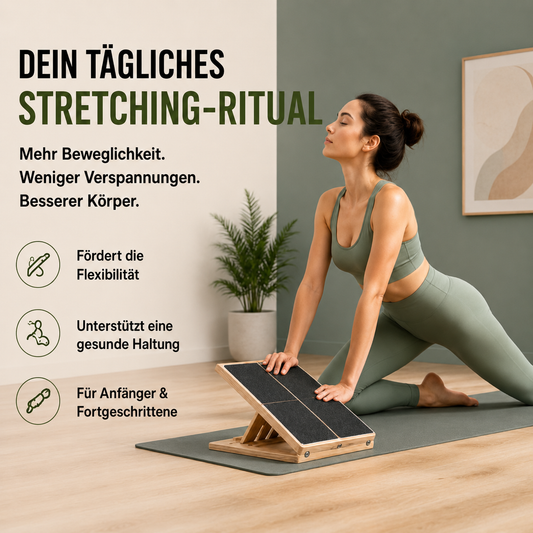 FitLuna Holz-Dehnbrett – verstellbares Dehnbrett aus Holz