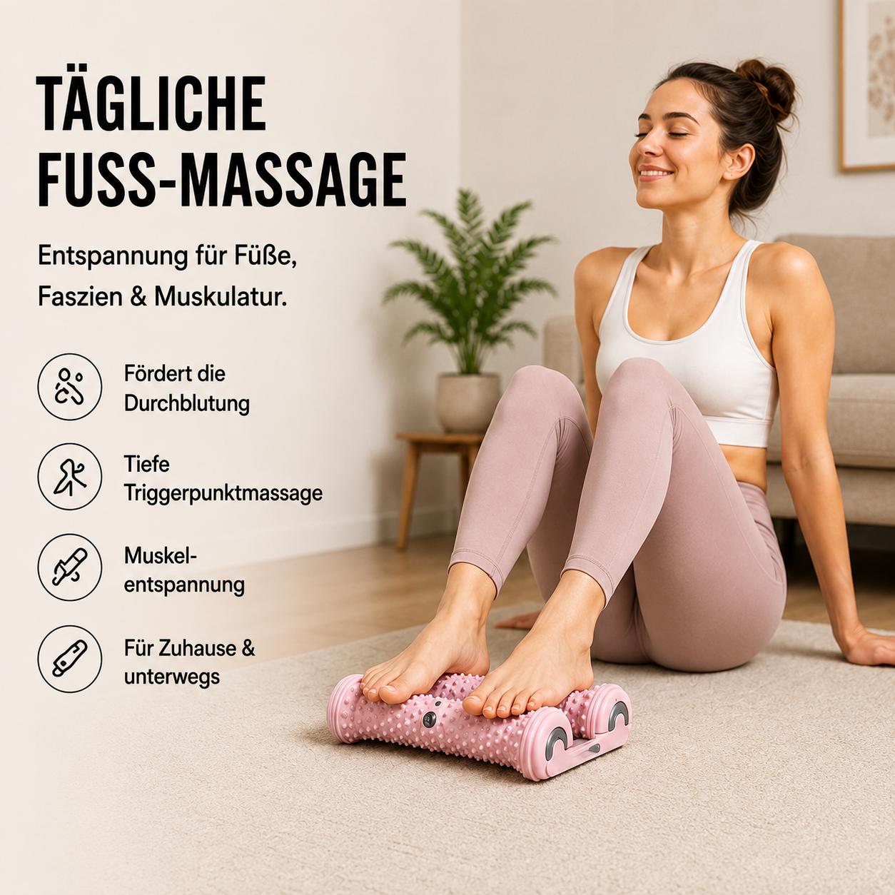FitLuna Fußmassage-Roller – Massageroller für die Fußsohle