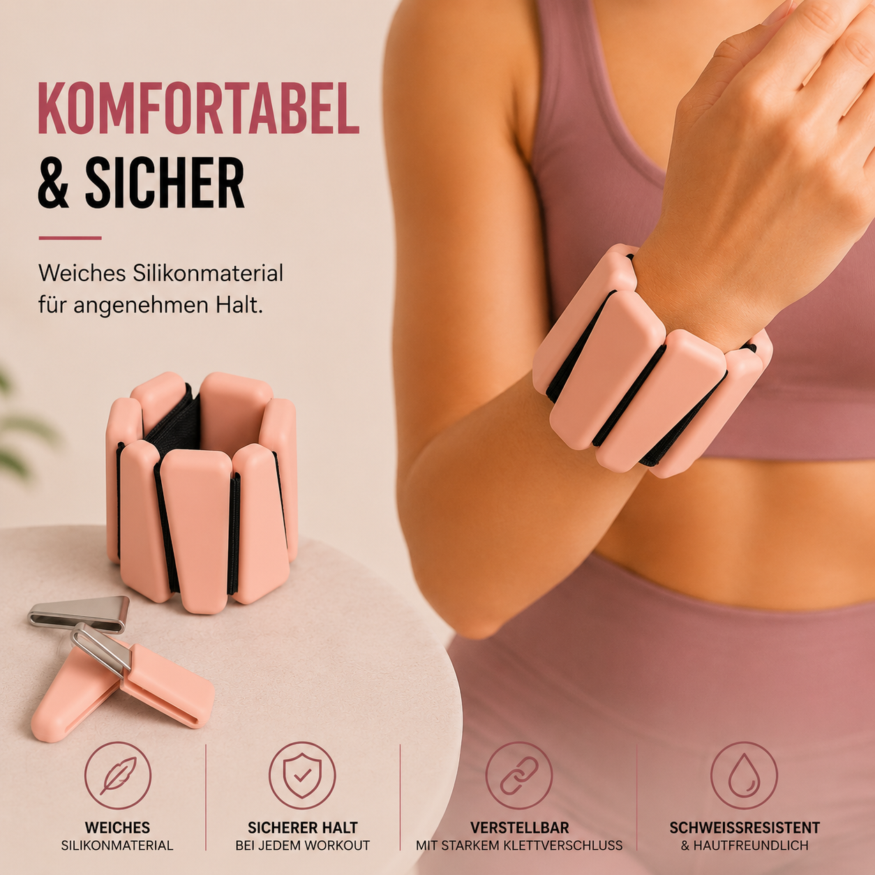 FitLuna Gewichtsmanschetten – verstellbare Hand- und Fußgewichte